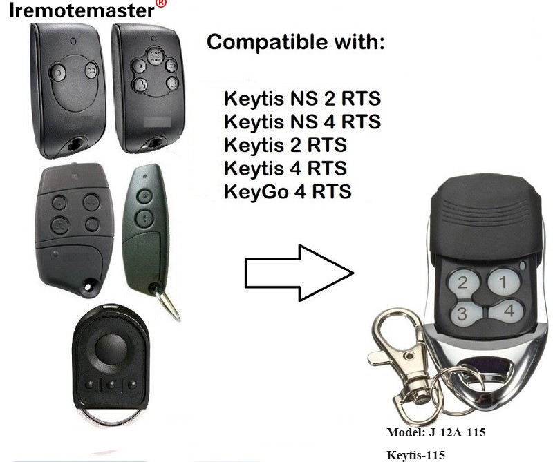 Pro Keytis NS 2 RTS Keytis NS 4 RTS dálkové ovládání garážových vrat 433,42 MHz